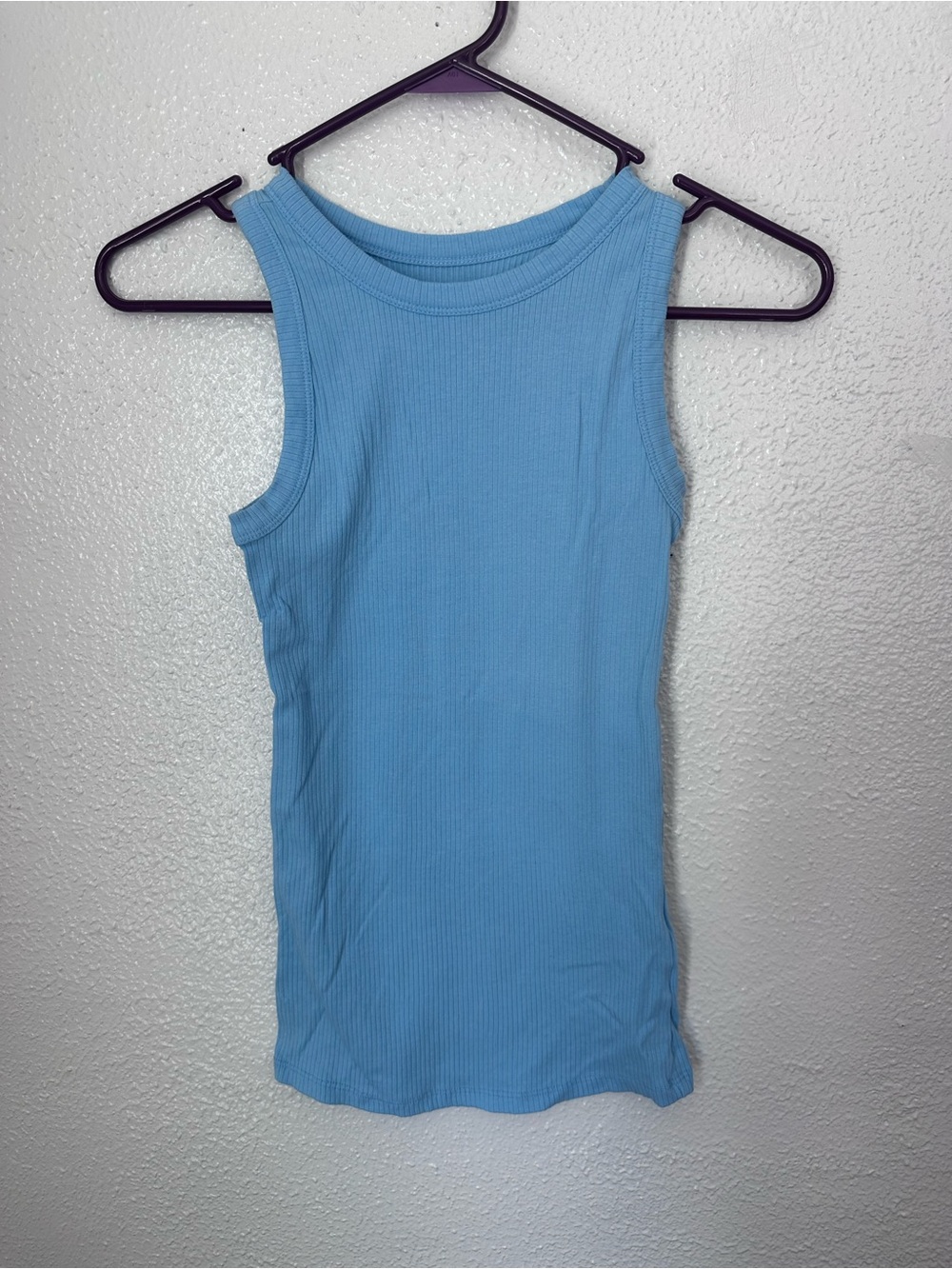 24/7 by Maurice’s Light Blue Ribbed Tank Top Women’s size XS Extra Small Cotton